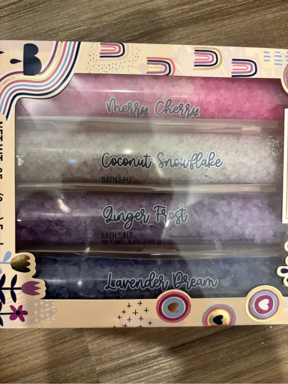 Bath Salt Set for Kids - Pink, Cream, Purple, Blue Scented Tubes